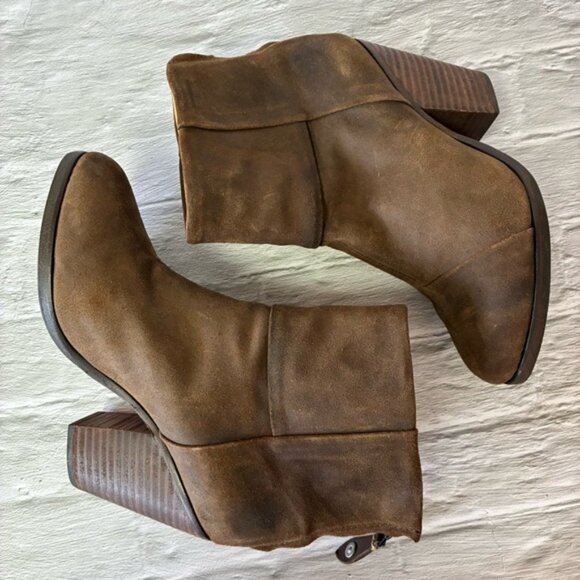 Rag & Bone Women’s Newbury Heeled Ankle Boots Distressed Brown Suede Size 37 - Picture 5 of 16